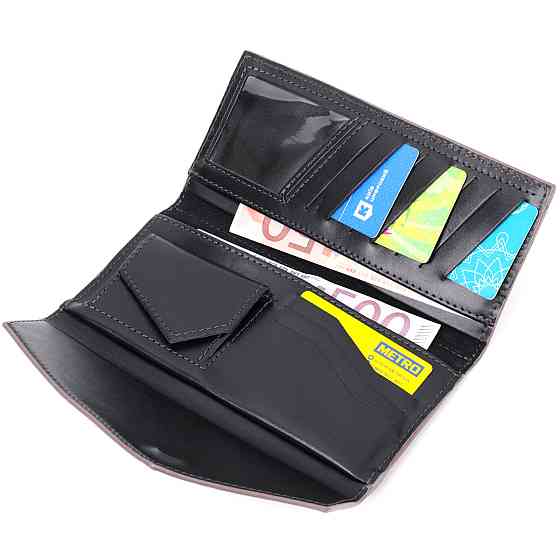 Якісний гаманець із монетницею зовні з натуральної шкіри GRANDE PELLE 11648 Пудровий Київ