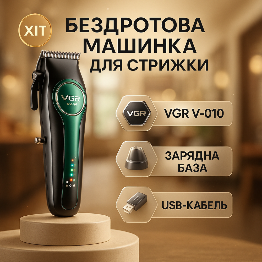 Универсальная машинка для стрижки головы и бороды VGR, Практичная машинка для стрижки волос EP-80 Львов - изображение 14