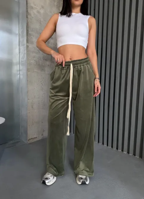 Велюрові жіночі брюки вільного крою з високою посадкою Одеса - фото 20