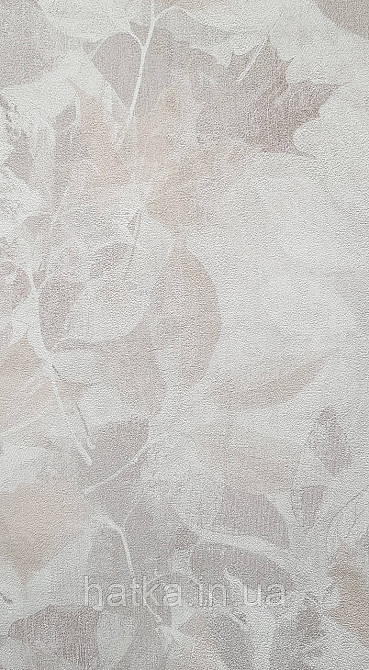 Шпалери вінілові на флізеліні Grandeco Time метрові квіти листя бежеві коричневі білі Київ - фото 1