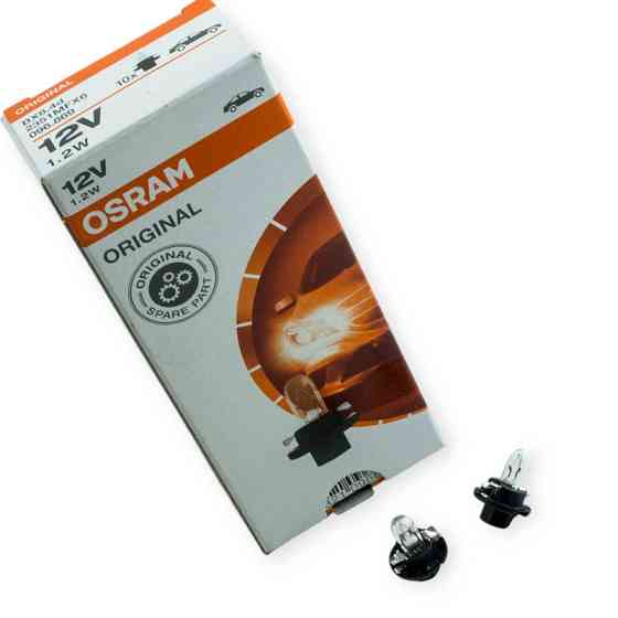 Автолампа 12V 1, 2W Bax8.4d з патроном БЦ Мукачево