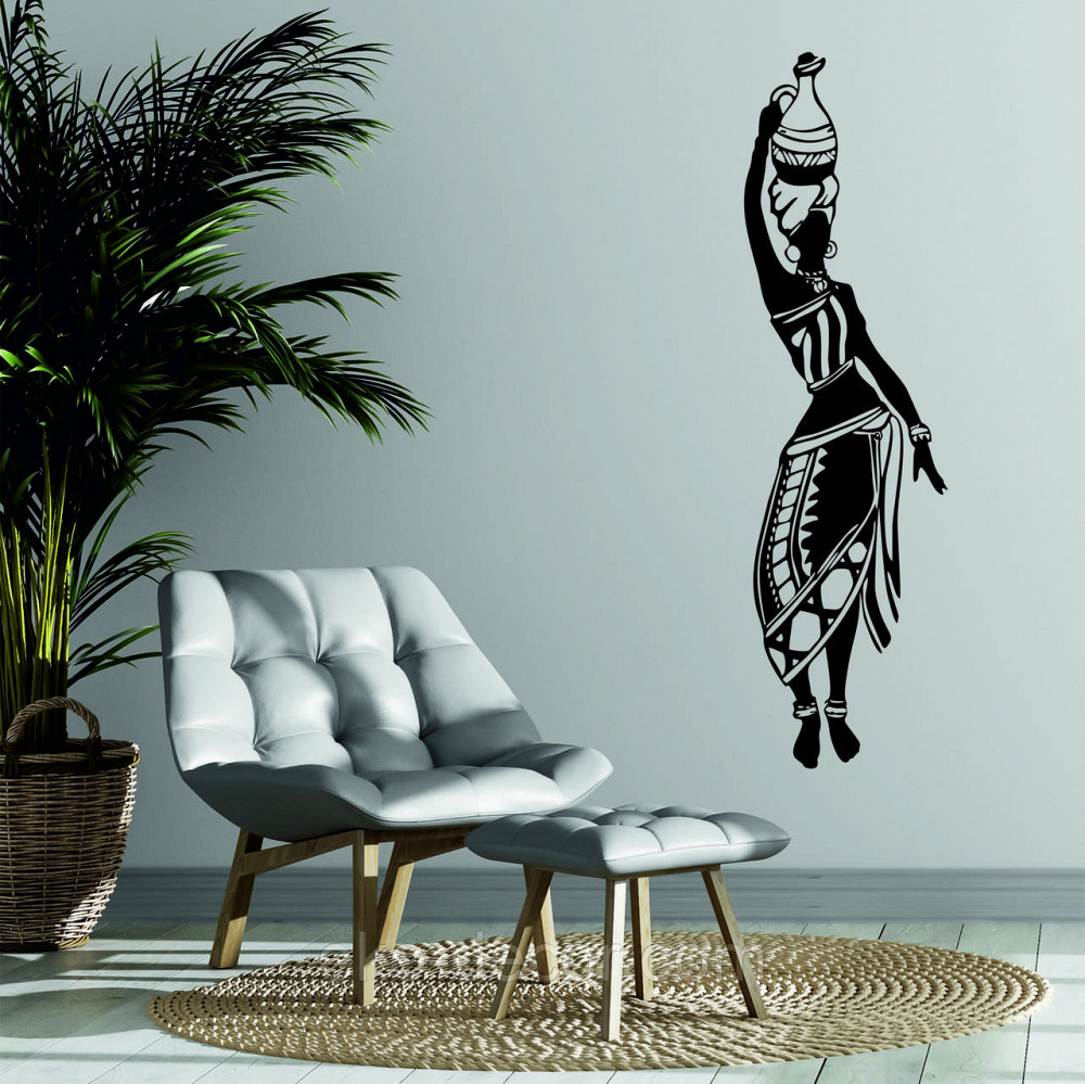 Декоративное настенное Панно «Девушка с кувшином» Декор на стену 110*31 см, Черный Киев - изображение 3