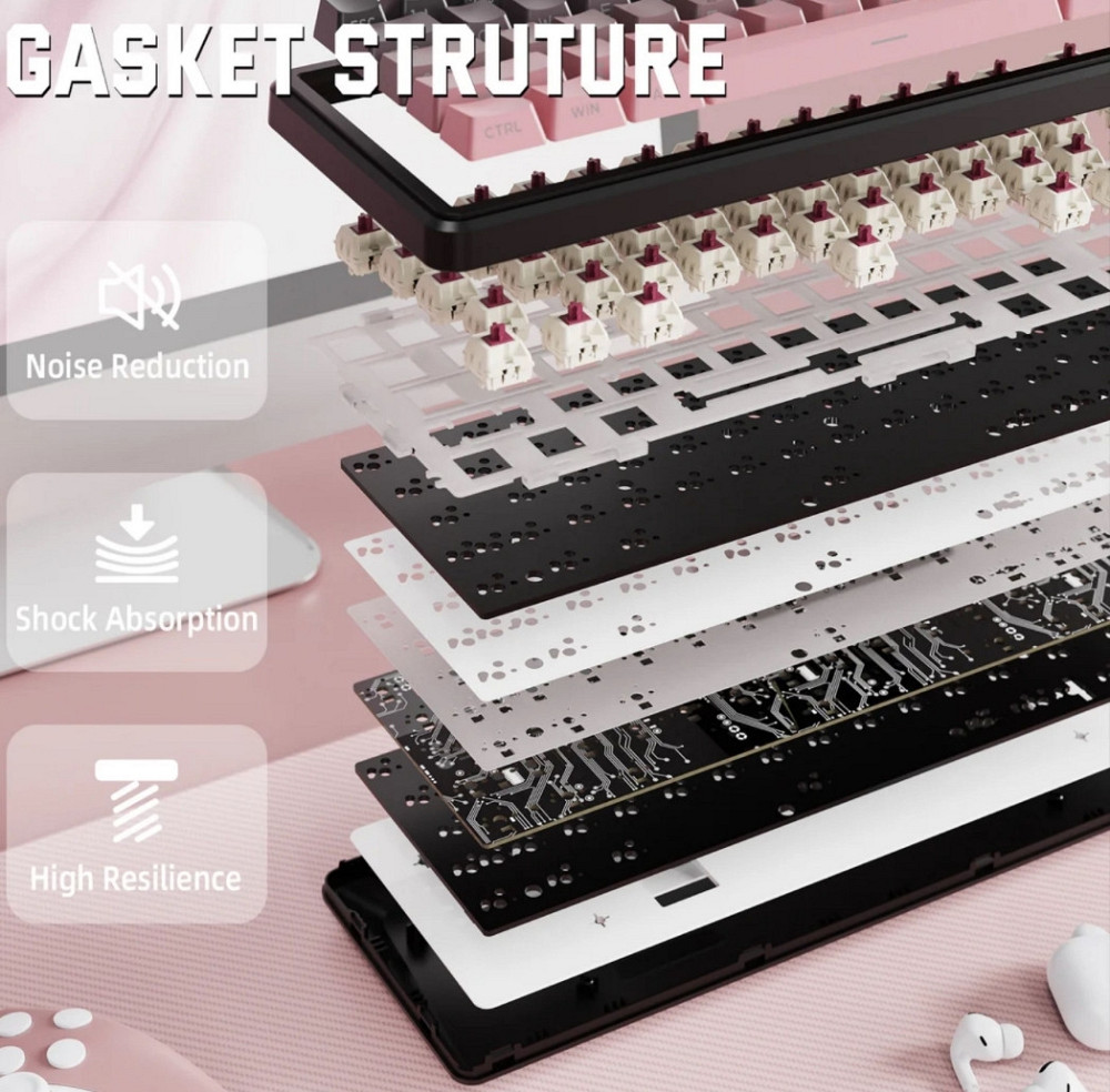 Клавиатура беспроводная Attack Shark X66 Gradient Pink. Харьков - изображение 1