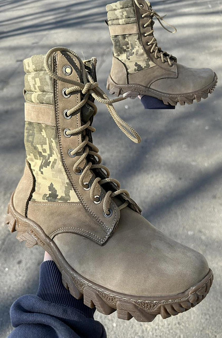 Берці шкіра бежеві піксель високі літні 42 Одеса - фото 1