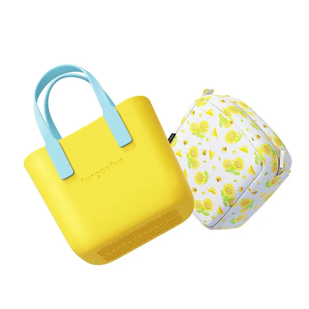 Сумка жіноча шопер силіконова на плече водонепроникна сумочка з підкладкою на блискавці Fungoofun, жовтий Кам'янець-Подільський - фото 2