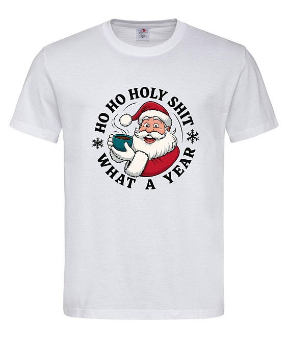 Новорічна футболка з Сантою "Ho Ho Holy Shit What a Year" Городище - фото 2