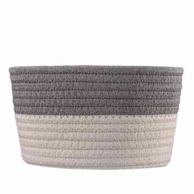 Кошик для зберігання Ardesto Vigor Плетений Бавовняний шпагат Сірий / білий 3.5 л (ARHC2504GW) Вінниця