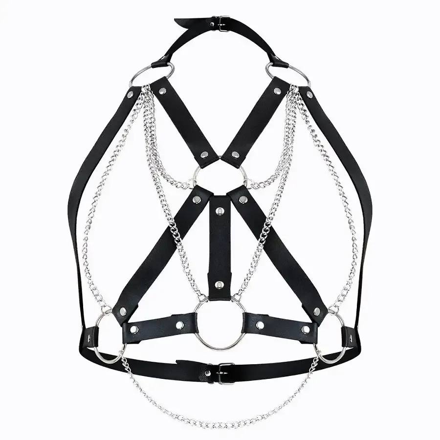 Портупея жіноча Art of Sex - Aiden Leather harness, Чорна L-2XL Львов - изображение 1