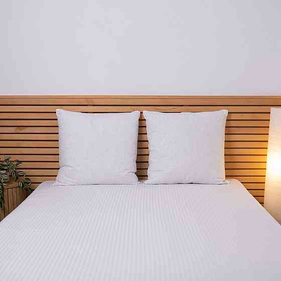 Подушка пухова YouStar 30% пух 70% перо Тік смужка - пружна 70x70 см (Білий) з сумкою-чохлом Суми