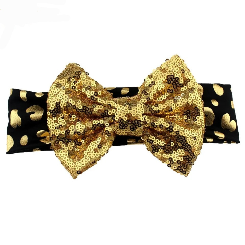 Дитяча пов'язка на голову з бантом one size леопардовий Київ - фото 1