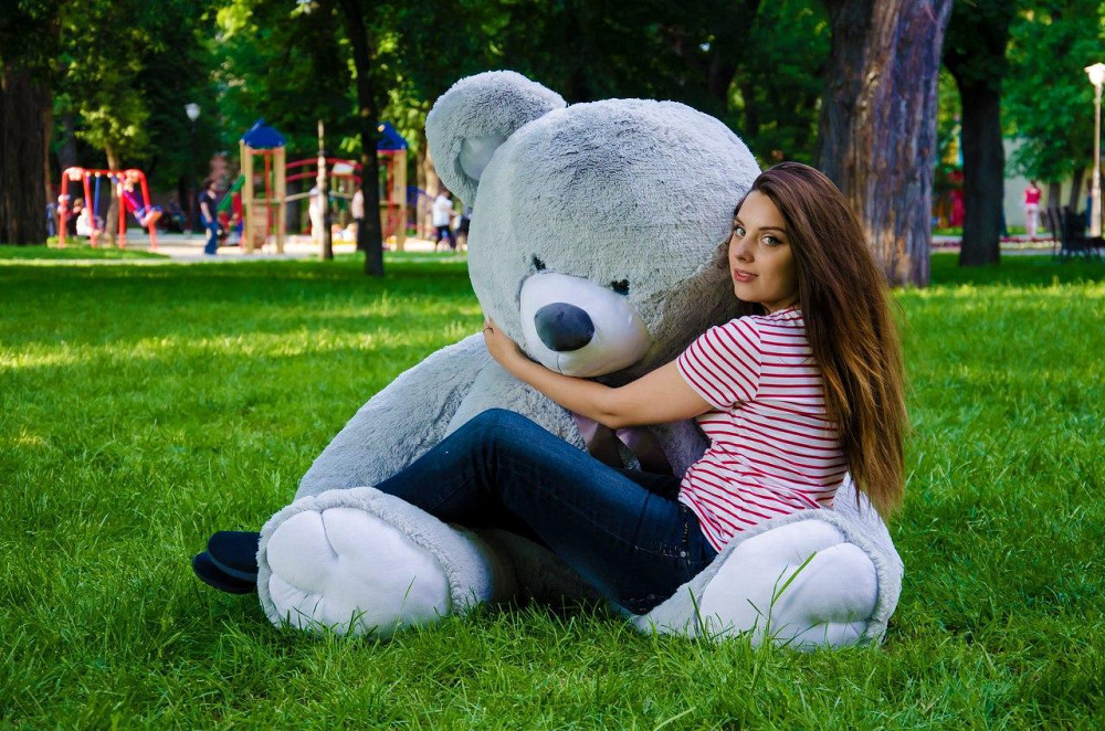 М'яка  іграшка подарунок на 8 березня плюшевий ведмедик Томии 180 см Сірий Тернопіль - фото 1