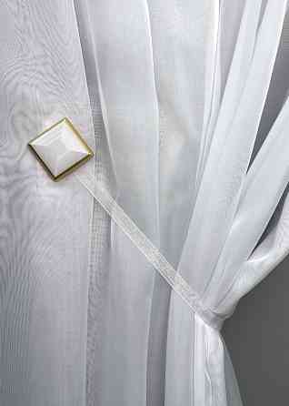 Магніти для штор і гардин Квадрат двосторонні набір 2 шт Золотистий з білим (81-277) Київ