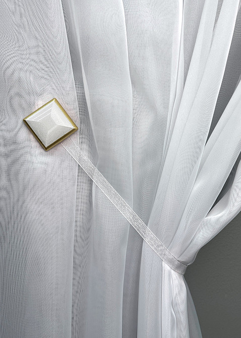 Магниты для штор и гардин Квадрат двусторонние набор 2 шт Золотистый с белым (81-277) Киев - изображение 5