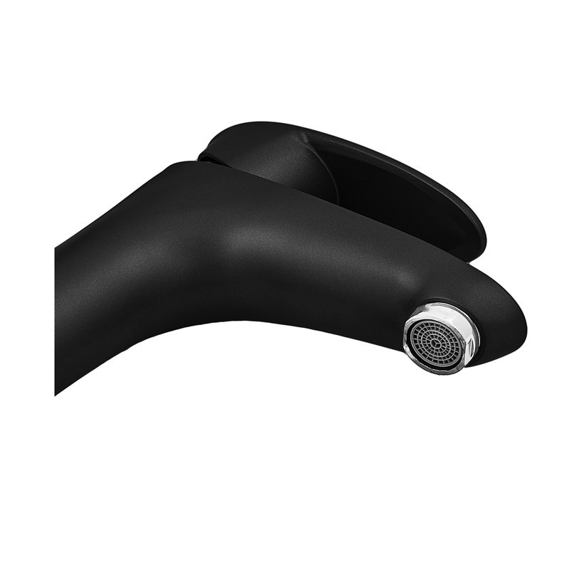 Смеситель для умывальника Plamix Cezar-001 SET матовый черный с подводкой Харьков - изображение 4