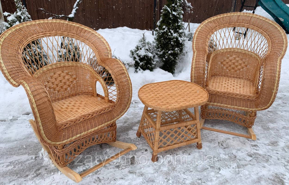 Набір з лози гойдалка та столик Київ - фото 5