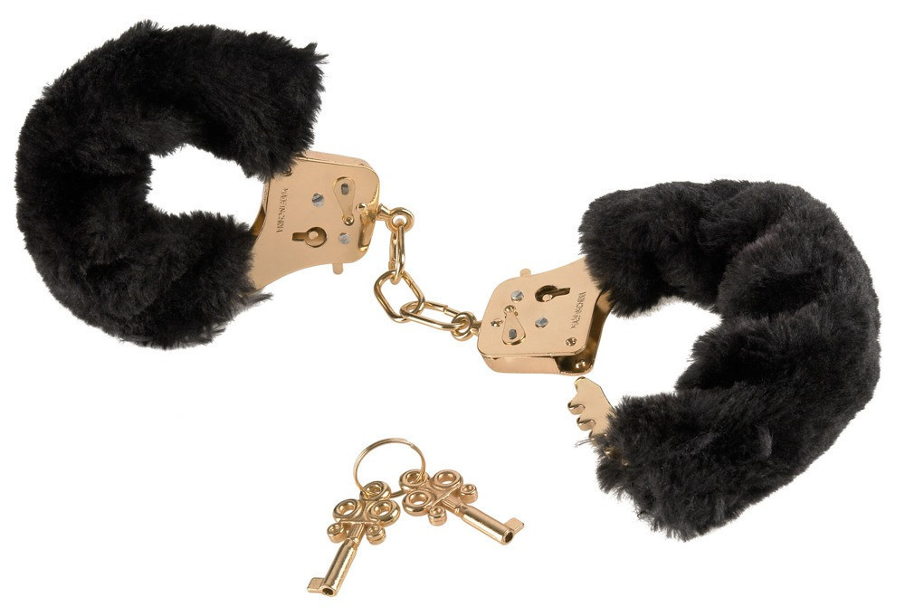 Наручники FFS Gold Deluxe Furry Cuffs Sex Aura Київ - фото 2