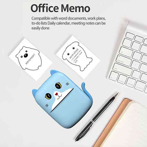 Портативний дитячий термопринтер із Bluetooth A8 Cat міні принтер для телефону Blue VM-94 Івано-Франківськ