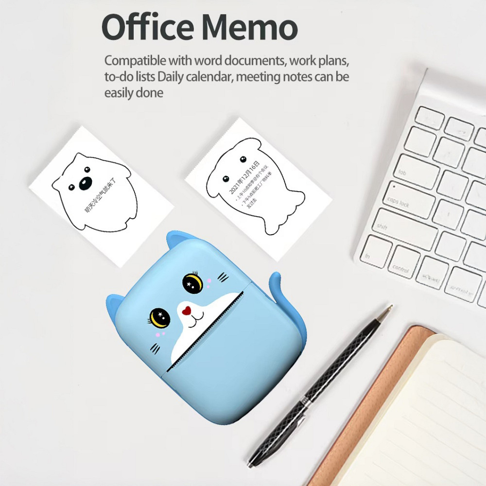 Портативний дитячий термопринтер із Bluetooth A8 Cat міні принтер для телефону Blue VM-94 Івано-Франківськ - фото 1