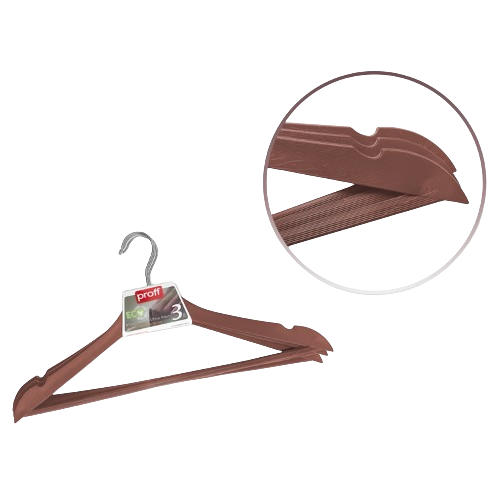 Набір вішалок для одягу 3шт коричневий Wooden Design Виланд Житомир - фото 4
