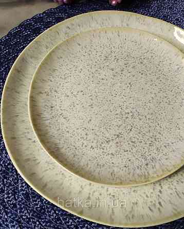 Тарілка Olens 20,5х2,5 см "Перепелина" кераміка бежева з домішками для дому та ресторанів Київ