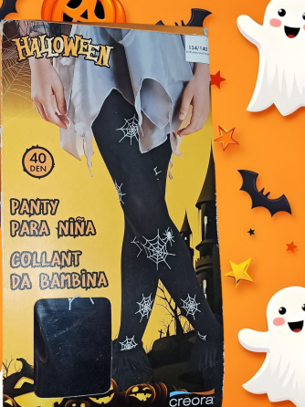 Дитячі колготки паутинка з павуками на Хелловін 40 den 134-140 зріст на 8-10 років Італія чорний Київ