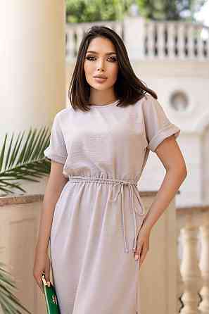 Женское платье миди со шнурком Rea 50-52, Бежевый Киев