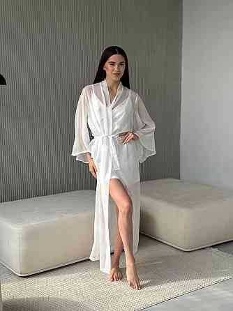 Довгий шифоновий халат Айвори S/M Харьков