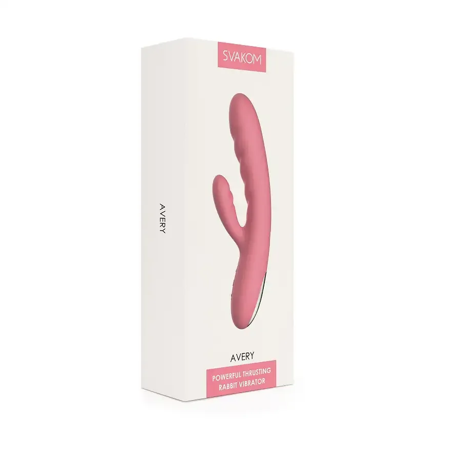 Вібратор-кролик Svakom Avery Strawberry Pink зі стовбуром, що рухається, рух вперед-назад Львов - изображение 8