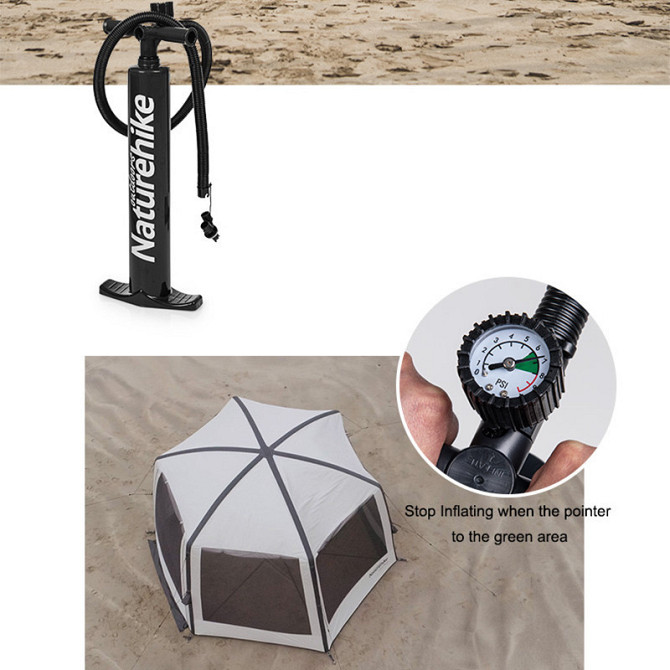 Тент для кемпінгу Naturehike Hexagon Inflatable NH20TM002 380*329*220 Київ - фото 5