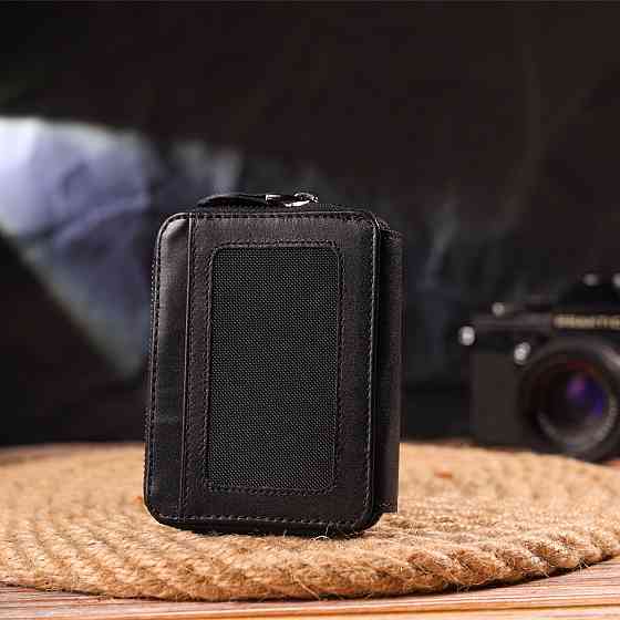 Красивое портмоне из натуральной галдкой кожи CANPELLINI 21492 Черное Киев