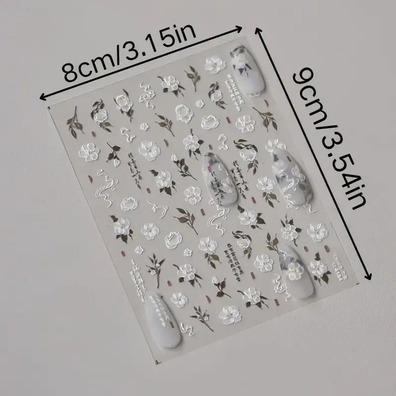 Стикеры для ногтей Камелия – объемные цветочные наклейки 3D Киев - изображение 2