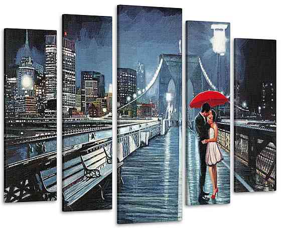 Модульная картина Влюбленные на мосту Art-250_5 ( 80х118см ) 115x170 см Киев
