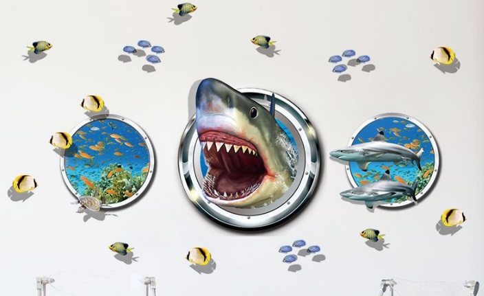 Интерьерная наклейка 3д Акула Киев - изображение 2