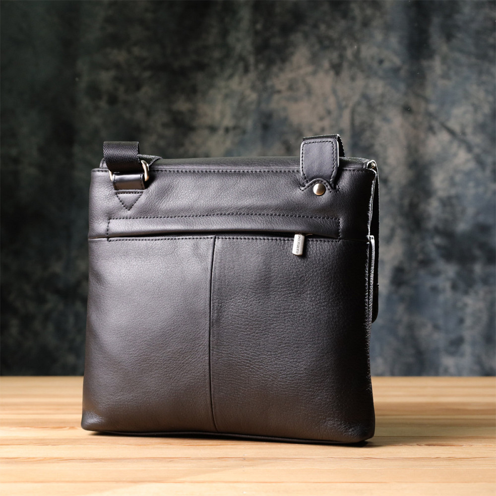 Чоловіча сумка через плече із зернистої натуральної шкіри Tony Perotti 20865_1 (9270G-25 nero) Чорний Київ - фото 10