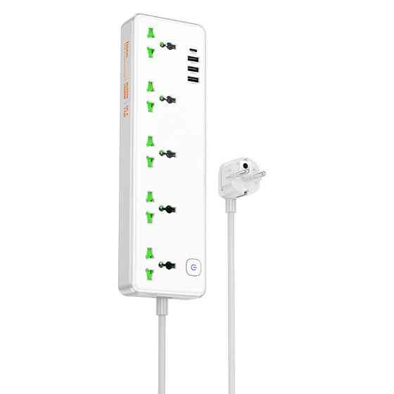 Мережевий подовжувач HOCO AC13A Talento 5-position socket(1C3A) (1,5 m) White Одеса