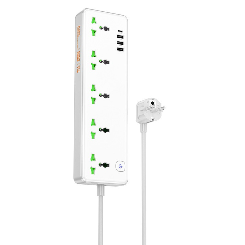 Мережевий подовжувач HOCO AC13A Talento 5-position socket(1C3A) (1,5 m) White Одеса - фото 1