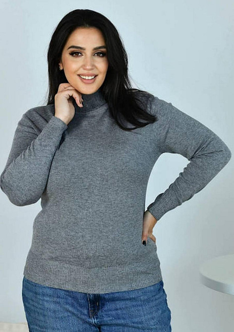 Жіночий повсякденний батальний гольф бавовна, кашемір Графіт Одеса - фото 1