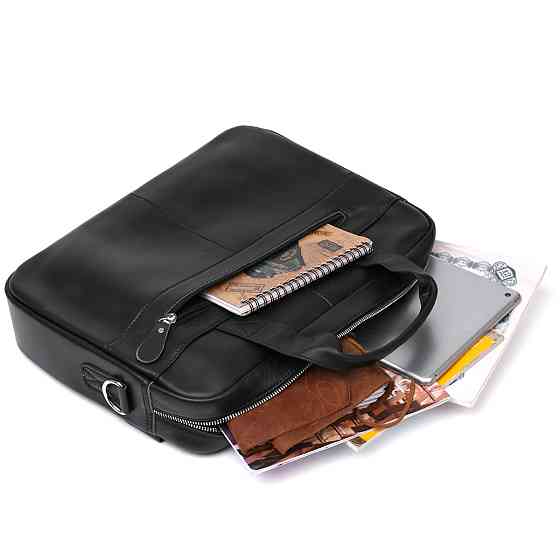 Ділова шкіряна сумка для ноутбука Чорний (Vintage) Київ