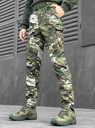 Штани карго чоловічі весняні з кишенями мультикам Pobedov Static Київ