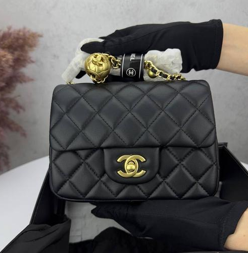 Сумка женская кожаная стеганая (Черный) Винница - изображение 2