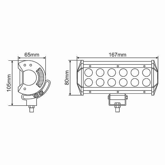 Фара светодиодная Brevia Cree Spot 10-30V, 36W (12x3W), 3000Lm, 1шт Львов