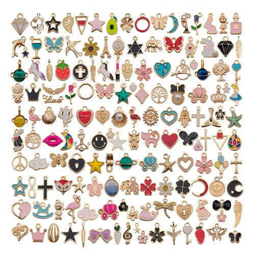 Набір підвісок емальованих 100шт, шарми шармики, Змішаний тип2, мікс Вінниця - фото 1