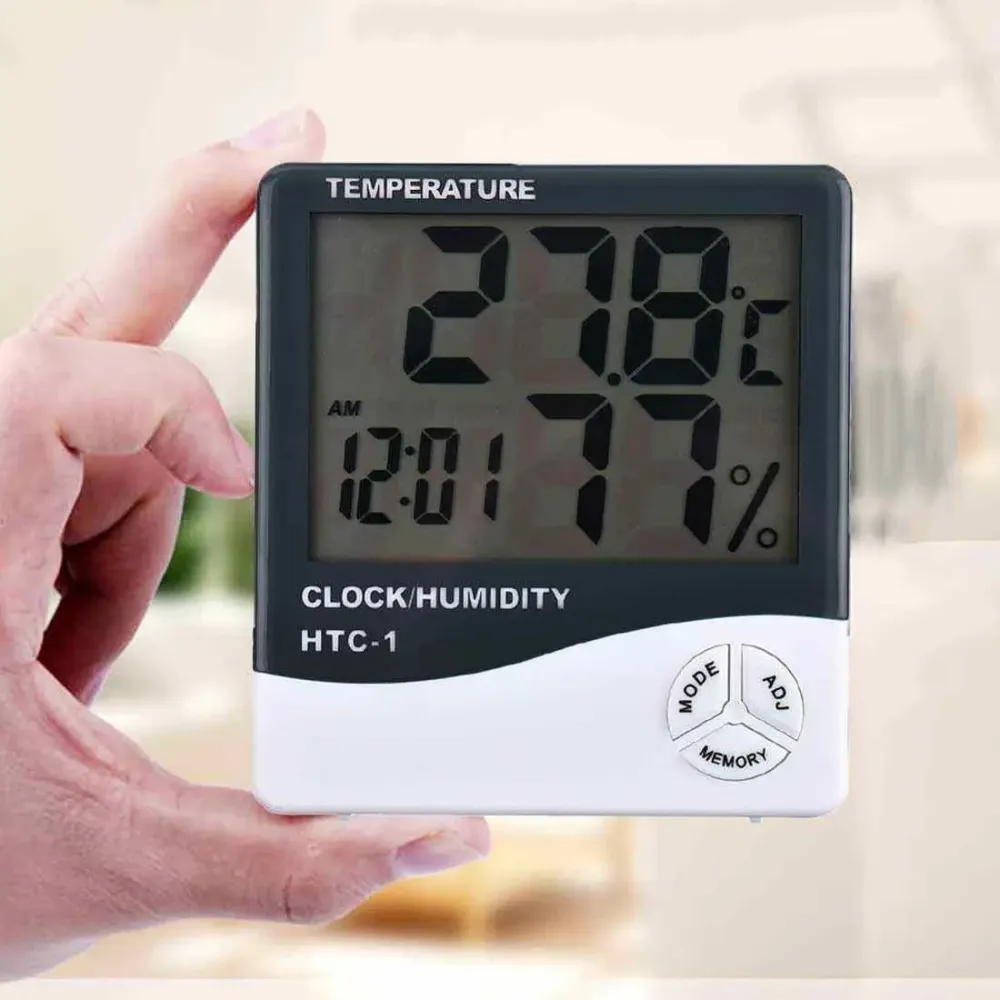 Електронний кімнатний Термометр / Цифровий термометр з годинником / Настільний термометр-гігрометр з будильником Київ - фото 7