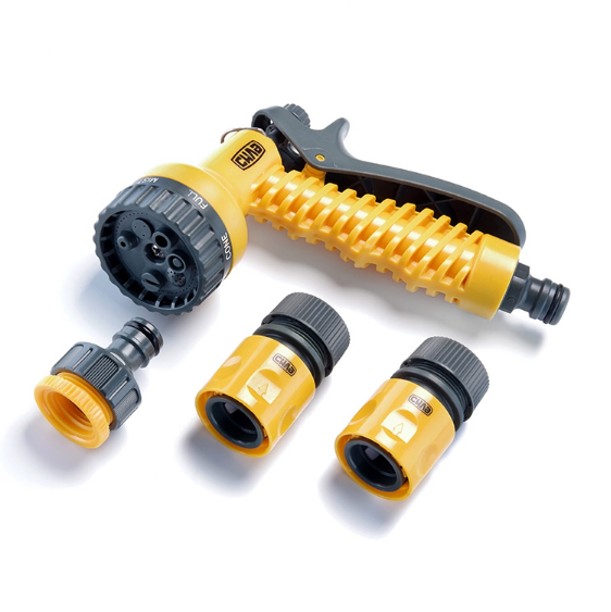 Набір поливальний (пістолет-розпилювач 7 режимів+конектори 1/2"'+ адаптер 1/2"+ 3/4'') СИЛА Житомир - фото 1