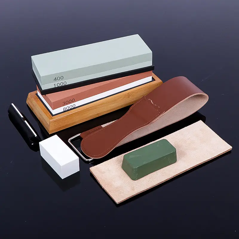 Набір для заточування ножів професійний із бамбуковою підставкою та напрямною кутом заточування Київ - фото 6