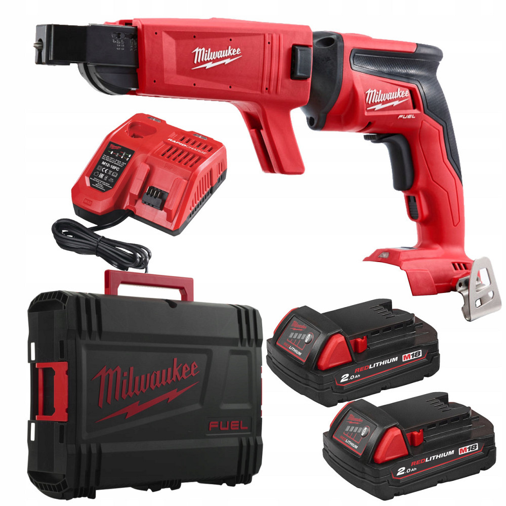 Шуруповерт для гипсокартону безщітковий MILWAUKEE, M18 FSGC-202X, 13Нм (зарядний пристрій M12-18 FC, 2 акумулятори М18 В2 2Аг, к Одеса - фото 2