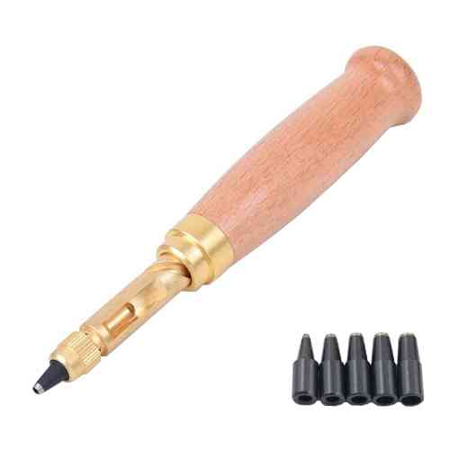 Дырокол винтовой, ручной пробойник для кожи 1.5-4мм, 6 насадок Винница