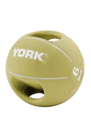 М'яч медбол 6кг York Fitness із двома ручками, салатовий Київ
