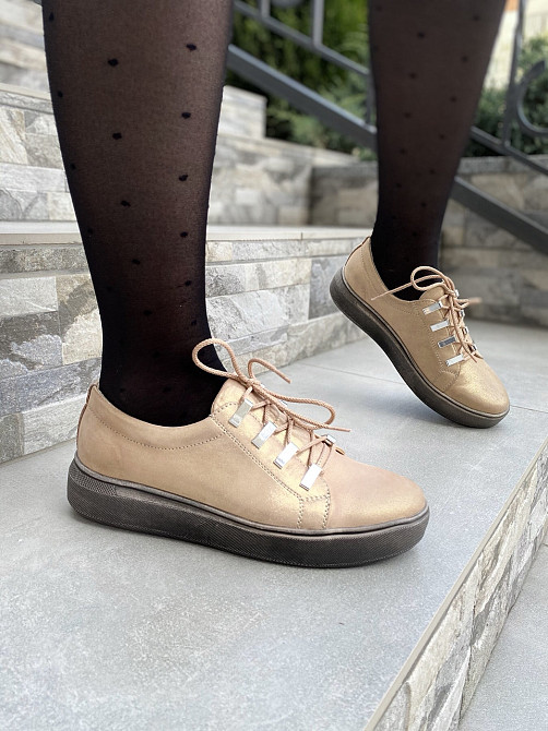 Injers Сліпони жіночі INJERS 195 золото (весна-осінь, шкіра-сатин натуральна) (1306) 36р.38р.40 Коломыя - изображение 1