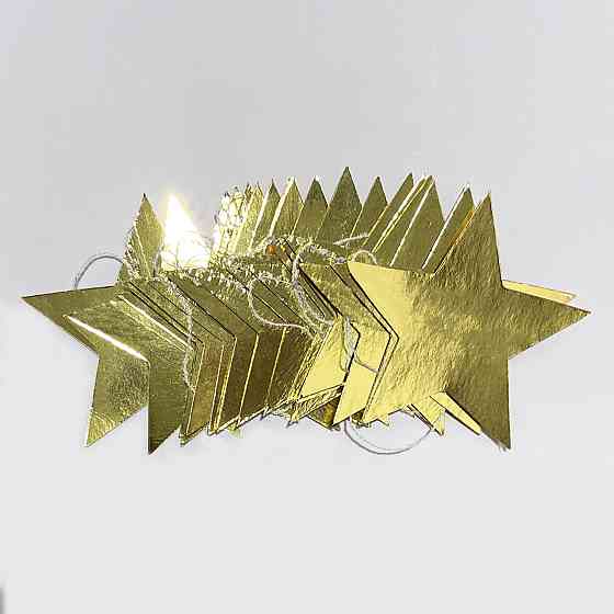 Гірлянда з зірочками глянцева 4 м на 10 см золотистий Київ